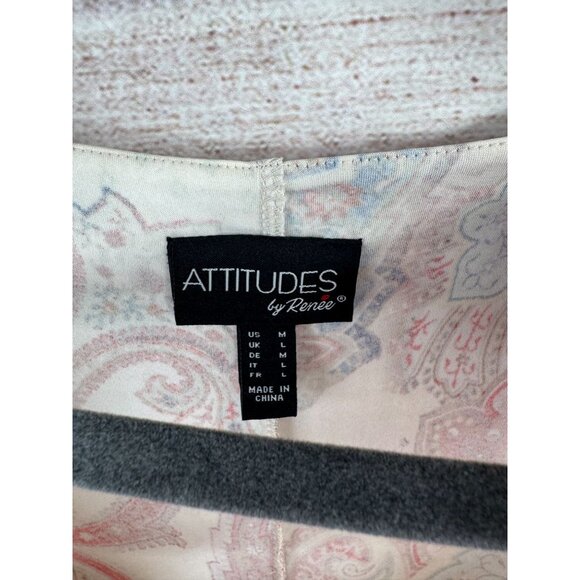 Attitudes by Renee Paisley Print Sleeveless Maxi Dress Women's M Cream/Red/Blue - Picture 7 of 11